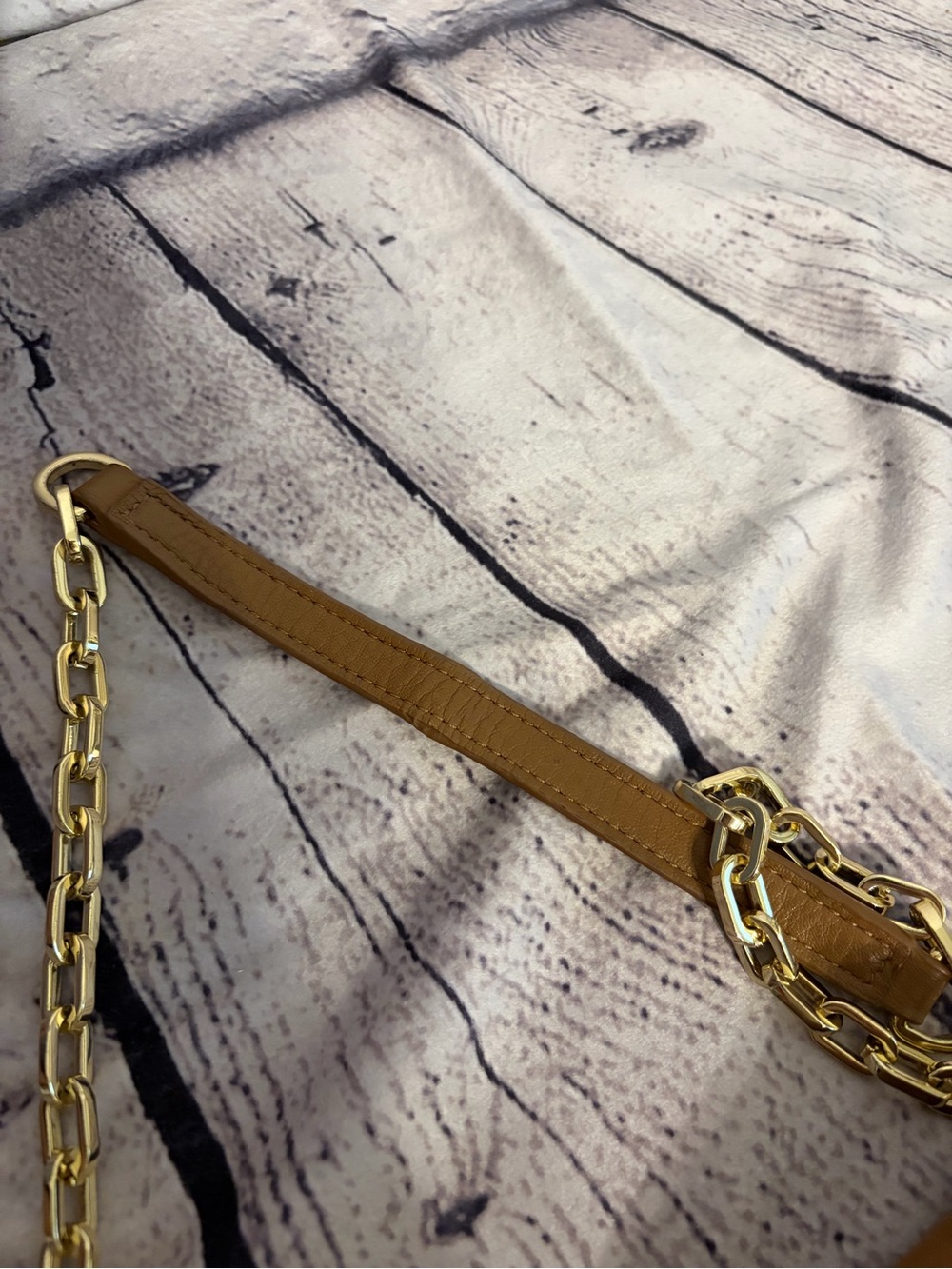 Tory Burch Purse Brown Leather Crossbody Bag with Gold Chain Strap - Picture 7 of 7